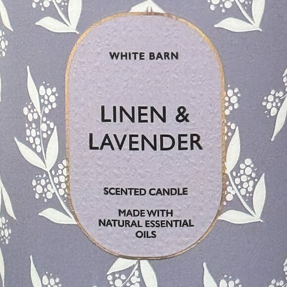 BBW Linen & Lavender White Barn Bath & Body Works Mason Jar Single Wick Candle - Picture 3 of 10